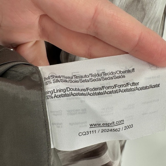 Esprit Collection Gray Tie Dye Silk Halter Neck Sleeveless Midi Dress Size 0 - Picture 5 of 12